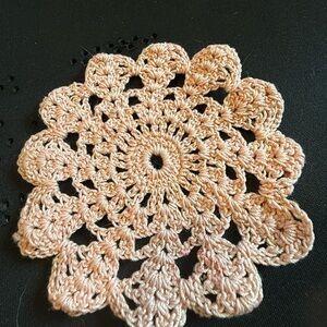 Vintage Handmade Pink Crochet Doily Coasters set of 9